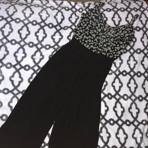 Flower Black Jumpsuit